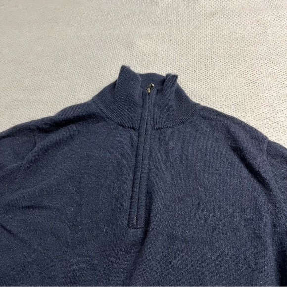 Woolovers Navy Blue Cashmere & Merino Wool Blend 1/4 Zip Pullover Sweater S - Picture 2 of 6